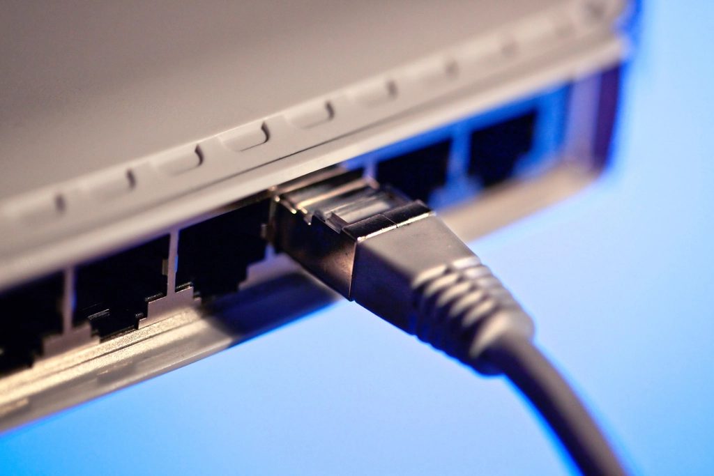 Latiguillo de red conectándose a un switch